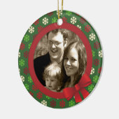 Snowflake kerstkleuren keramisch ornament (Links)
