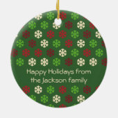 Snowflake kerstkleuren keramisch ornament (Achterkant)