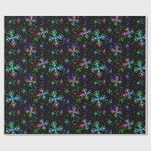 Snowflake-kerstlampje Neon Cadeaupapier (Vlak)