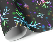 Snowflake-kerstlampje Neon Cadeaupapier (Rol Hoek)