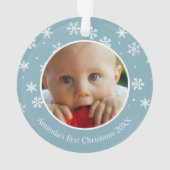 Snowflake Kerstmis 2 Foto aangepast Ornament (achterkant)