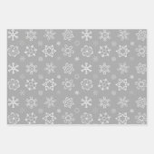 Snowflake Kerstmis [Black White Grey] Wrapping Pa Inpakpapier Vel (Voorkant 3)