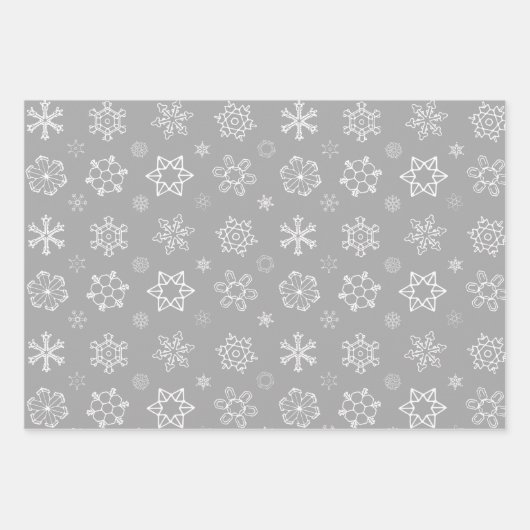 Snowflake Kerstmis [Black White Grey] Wrapping Pa Inpakpapier Vel (Voorkant 3)