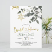 Snowflake Kerstmis Bridal Shower Uitnodiging (Staand voorkant)