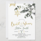 Snowflake Kerstmis Bridal Shower Uitnodiging (Voorkant)