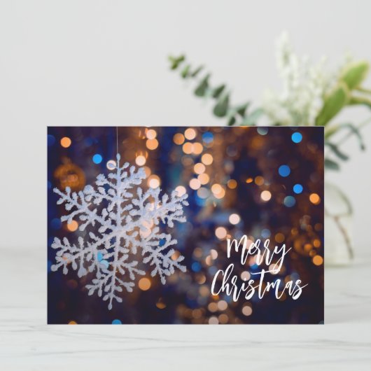 Snowflake Kerstmis Feestdagenkaart (Staand voorkant)