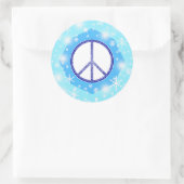 Snowflake kerstmis mooi Cute Winter Peace Ronde Sticker (Tas)