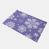 Snowflake kerstmis paars wit  deurmat (Schuin)