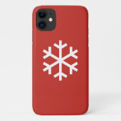 Snowflake Kerstmis Rood iPhone 11 Hoesje (Achterkant)