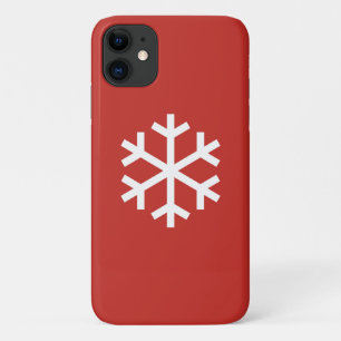Snowflake Kerstmis Rood iPhone 11 Hoesje