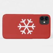 Snowflake Kerstmis Rood iPhone 11 Hoesje (Achterkant (horizontaal))