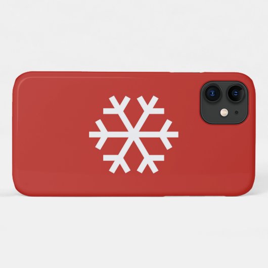 Snowflake Kerstmis Rood iPhone 11 Hoesje (Achterkant (horizontaal))