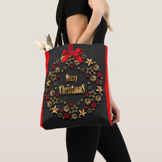 Snowflake kerstmis tote bag (Dichtbij)