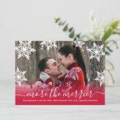 Snowflake Kerstmis Zwangerschapskaarten Aankondiging (Staand voorkant)