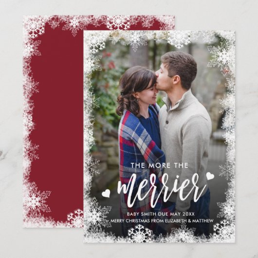 Snowflake Kerstmis Zwangerschapskaarten Kaart (Voorkant / Achterkant)