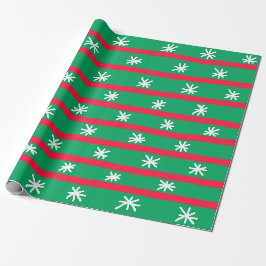 Snowflake kerstpapier cadeaupapier (Uitgerold)