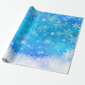Snowflake kerstpapier cadeaupapier (Uitgerold)