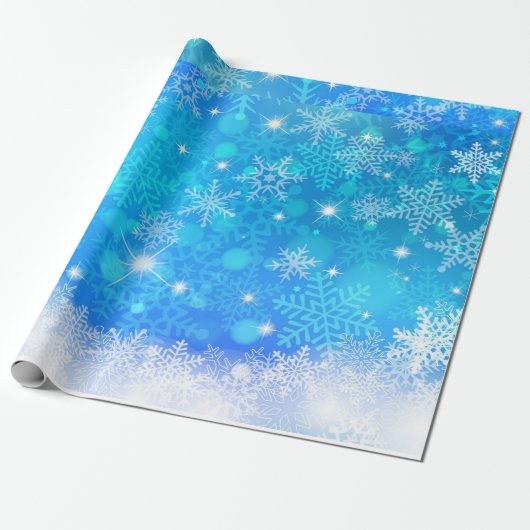 Snowflake kerstpapier cadeaupapier (Uitgerold)