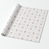Snowflake kerstpapier met Ornament Cadeaupapier (Uitgerold)
