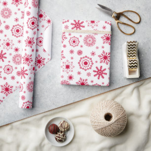 Snowflake kerstpapier met Ornament Cadeaupapier