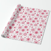 Snowflake kerstpapier met Ornament  Cadeaupapier (Uitgerold)