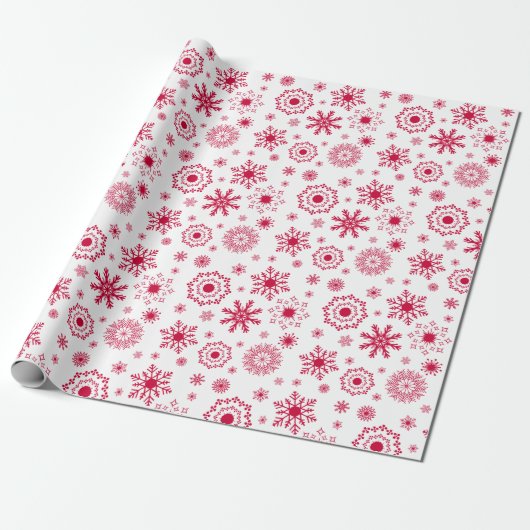 Snowflake kerstpapier met Ornament Cadeaupapier (Uitgerold)