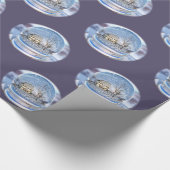 Snowflake kerstpapier met Wereldbol Cadeaupapier (Hoek)
