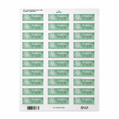 Snowflake-kerstretouradres Etiket (Full Sheet)
