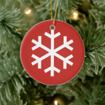 Snowflake-kerstrood-keramisch Ornament