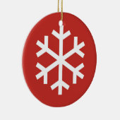 Snowflake-kerstrood-keramisch Ornament (Rechts)