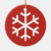 Snowflake-kerstrood-keramisch Ornament (Voorkant)