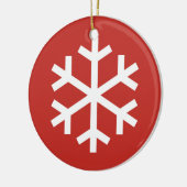Snowflake-kerstrood-keramisch Ornament (Links)