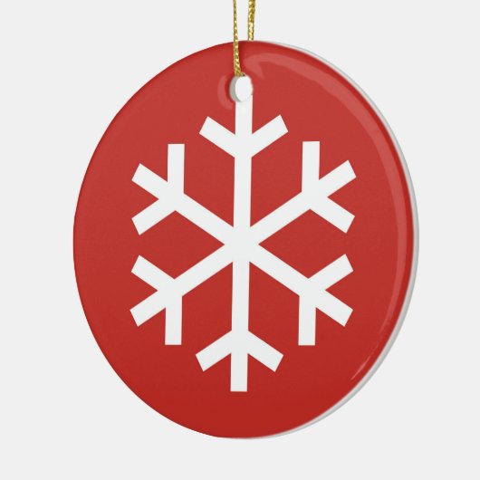 Snowflake-kerstrood-keramisch Ornament (Links)