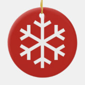 Snowflake-kerstrood-keramisch Ornament (Achterkant)
