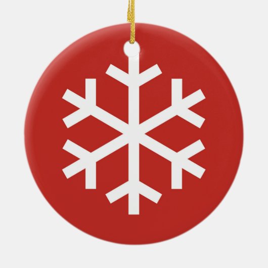Snowflake-kerstrood-keramisch Ornament (Achterkant)