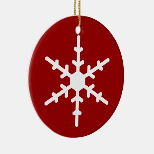 Snowflake-kerstversiering in rood keramisch ornament (Rechts)