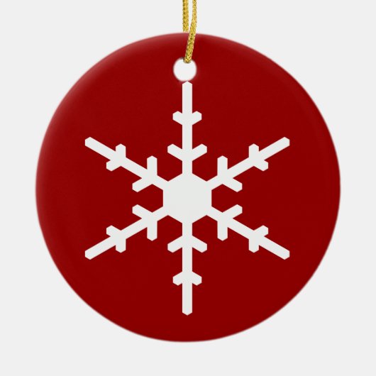 Snowflake-kerstversiering in rood keramisch ornament (Voorkant)