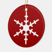 Snowflake-kerstversiering in rood keramisch ornament (Links)
