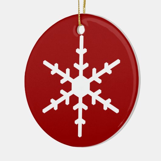 Snowflake-kerstversiering in rood keramisch ornament (Links)