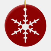 Snowflake-kerstversiering in rood keramisch ornament (Achterkant)