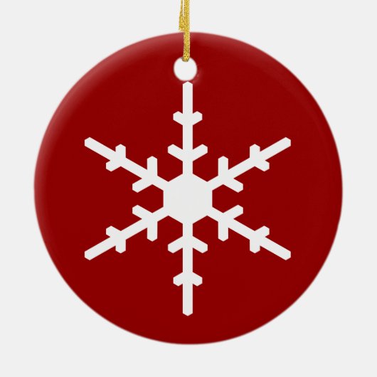 Snowflake-kerstversiering in rood keramisch ornament (Achterkant)