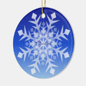 Snowflake kerstversiering met naam keramisch ornament (Links)