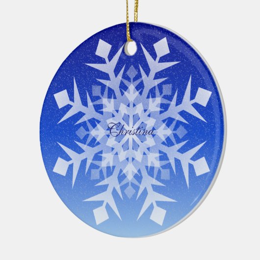Snowflake kerstversiering met naam keramisch ornament (Links)