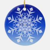 Snowflake kerstversiering met naam keramisch ornament (Achterkant)