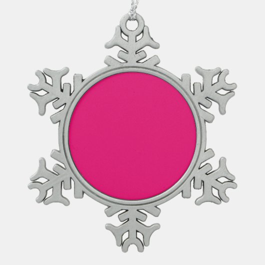 Snowflake kerstversiering met warme roze pinda's tin sneeuwvlok ornament (Voorkant)