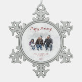 Snowflake-kerstversiering Tin Sneeuwvlok Ornament (Voorkant)