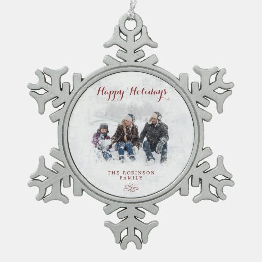 Snowflake-kerstversiering Tin Sneeuwvlok Ornament (Voorkant)