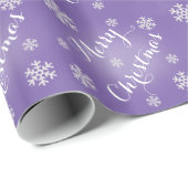 Snowflake kerstvloerpapier in Paars Cadeaupapier (Rol Hoek)