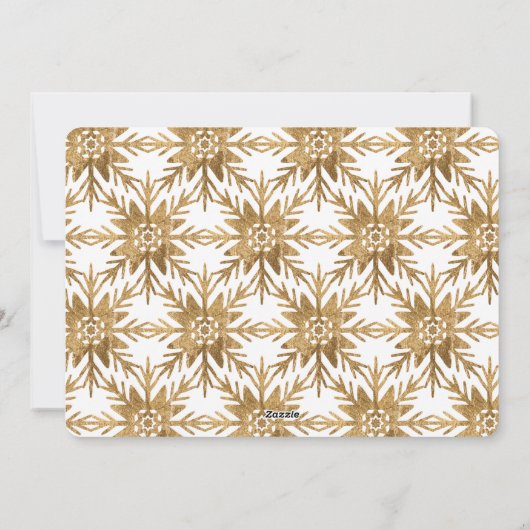 Snowflake Kiss kerstkreet Gold Script Feestdagenkaart (Achterkant)