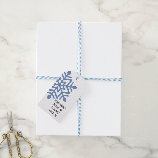Snowflake Kisses en Holiday Wishes Cadeaulabel (Met Touw)